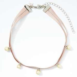 Banana Republic Pearl Ribbon Choker Necklace